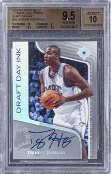2004-05 Upper Deck Ultimate Collection Draft Day Ink #DH Dwight Howard Signed Rookie Card (#1/1) – BGS GEM MINT 9.5/BGS 10